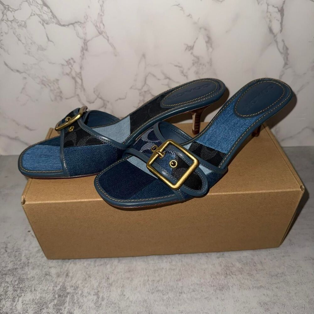 Coach Women's Navy and Blue Sandals